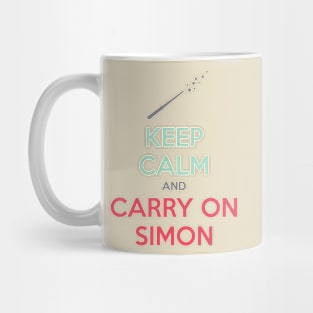 Keep Calm and Carry On Simon (Multi-Color Text) Mug